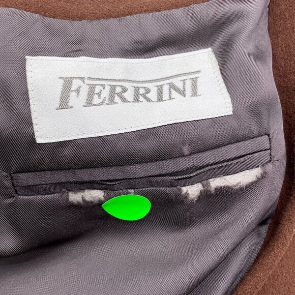 Ferrini Blazer Men 40R Brown Classic‎ Career  Suit Jacket Wool Cashmere VTG - Picture 10 of 12